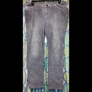 Decree Light Gray Distressed Jeans Super Skinny Juniors 17 Stretchy Soft